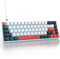 surmen 65% Mechanical Gaming Keyboard with Linear Red Switch, Wired Mini Compact Keyboard 60 Percent Backlit for Laptop Desktop PC Gamers（68 White-Ice Blue）