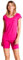 DITCHIL Camiseta Mujer Deporte Manga Corta T-Shirt T-Shirt Transpirable Fucsia Gym Fitness Running Talla S