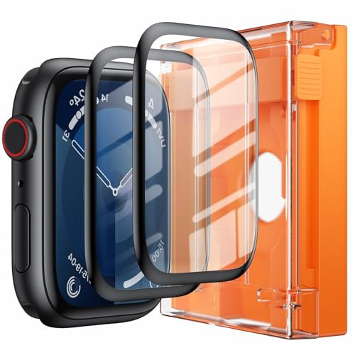 Muigi Screen Protector for Apple Watch 45mm Series 9 8 7 [Easy Installation Tool] [ Military-Grade Anti-Scratch, Shock-Resistant] Bubble Free, HD Clear Soft Film Touch Sensitive - 2 Pack