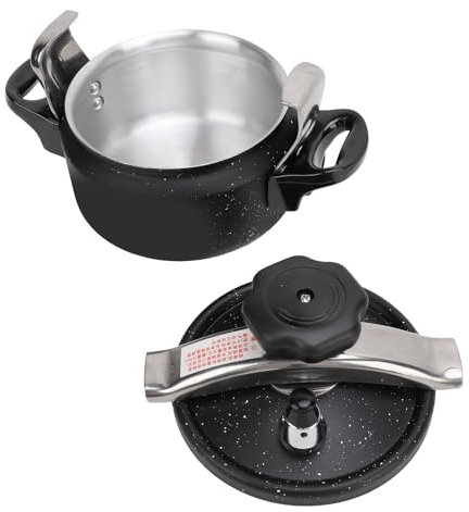 Pressure Cooker, Aluminum Alloy Explosion Proof Large Capacity Compound Bottom, Pressure Canner for Gas Stove Induction Cooker, Recipe Book Fast Cooking Stove (2L)