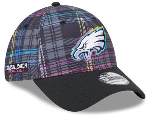 New Era Philadelphia Eagles 2024 NFL Crucial Catch Plaid 39Thirty Flex Hat für Herren, Schwarz