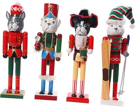 harayaa 4X Cascanueces para Perros, Cascanueces para Cachorros, Marionetas, artesanías de muñecas, Estatua de Cascanueces, figuritas de Cascanueces para