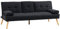 HOMCOM Schlafsofa, 3-Sitzer-Schlafcouch mit Klappbarem Tisch, Becherhalter, Bettsofa mit Leinenoptik, im Skandi-Design, bis 250 kg Belastbar, für Wohzimmer, Grau