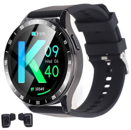 Smart Watch with Earbuds, Full Touch Round Screen Fitness Tracker, Bluetooth Headphones Inside SmartWatch for Men and Women, Sports Fitness Tracker Watch