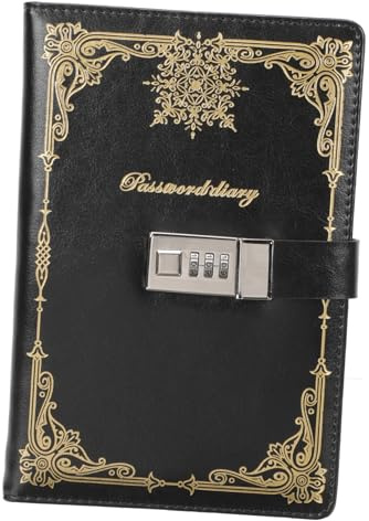 Gadpiparty Notizbuch mit Zahlenschloss Pu Leder Gebunden Glattes Schreiben Schutz Geeignet für Konferenznotizen und Tägliche Aufzeichnungen Einfach und Modisch Gestaltet