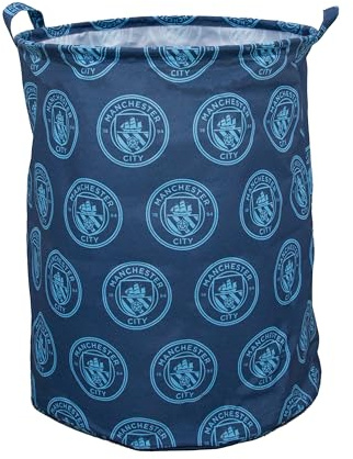 Manchester City FC Officially Licensed Storage Hamper | Score Design, Toy Box Laundry Basket | Organiser For Children's Bedroom, Kids Playroom | 48cm x 40cm