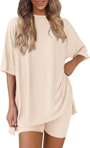 BUNSLOOM Zweiteiler Damen Sommer Shirt Biker Shorts Lounge Set Outfit