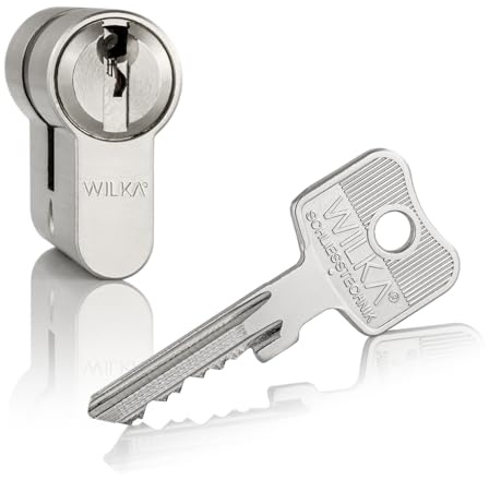 Wilka Doppelzylinder asymmetrisch– 5 Stiftzuhaltungen – mit Not- & Gefahrenfunktion – für Haustüren & Wohnungstüren – beidseitig schließbar – Modell 1483 – 26mm - 55mm