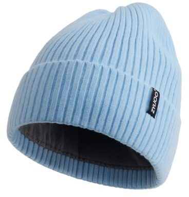 Zylioo S/M/L/XL/XXL Fleece Wintermütze Strickmütze Großen Kopf Beanie Mütze | Übergroße Mütze Winter Warme Skull Watch Cap Knit Beanie Hat für Alltag Outdoor