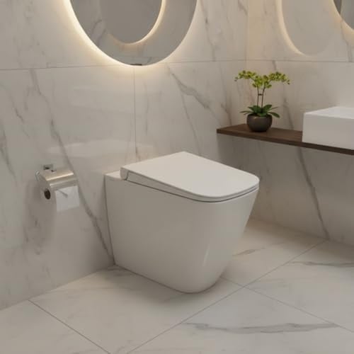 WC filomuro rimless in ceramica con fissaggi nascosti 36x54 cm scarico 4,5L – Mia+ | Ceramica Dolomite