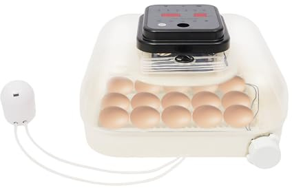 Brutautomat Vollautomatisch 35 Eier, Brutkasten Hühner mit LED-Licht & 90 Min Eidrehintervall, Temperaturkontrolle 0-40°C, Digitaler Inkubator für Hühner Enten Gänse Wachteln