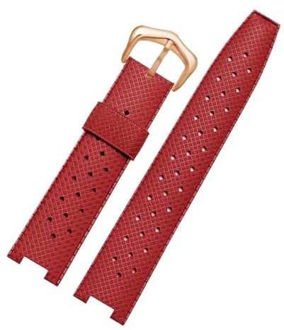 PNESHGTT Cinturino for orologio da uomo in gomma compatibile con braccialetto tacca serie Cartier Pasha PASHA 20X10mm 20x12mm 22x15mm silicone concavo