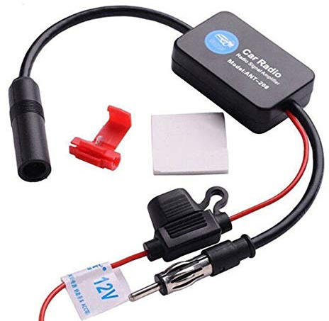 Vroomoto Amplificatore di Segnale Autoradio Amplificatore di Antenna Radio FM AM Segnale Stereo Aereo 12V Facile da Installare con Ricezione