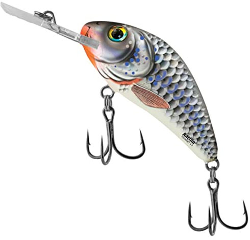 Salmo Rattlin Hornet Floating Wobbler, Salmo Farben:Silver Holographic Shad, Länge/Gewicht/Laufverhalten/Tauchtiefe:6.5cm / 20g / schwimmend / 2.5-5.0m