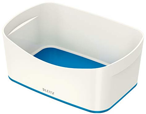 Leitz MyBox, Aufbewahrungsschale, Blickdicht, Weiß/Blau Metallic, Kunststoff, 52571036, Groß