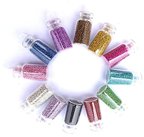 12 Colours Mini Caviar Beads Nail Art DIY Decoration