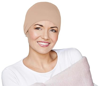 MASUMI Chemo Headwear for Women UK | Bonnet de nuit | Couvre-chef Cancer pour femme | Chapeaux de chimiothérapie pour femme | Chapeau de sommeil pour chimiothérapie, champagne, Taille unique