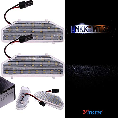 VINSTAR LED Kennzeichenbeleuchtung E-geprüft CAN-Bus 18 LEDs je Modul 6000 Kelvin kompatibel mit MAZ 6 II (GH) 2008-2012