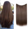 Silk-co Haarverlängerung mit Gummiband, Glatte Extensions mit unsichtbare Schnur, Synthetisch Haarteil wie Echthaar, Haarverdichtung Haar Extensions für Frauen, Dunkelbraun & Mittelbraun, 50cm