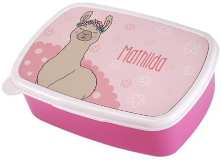 Striefchen® Brotdose für Mädchen mit Wunschnamen - Geschenkidee zur Schuleinführung Lama