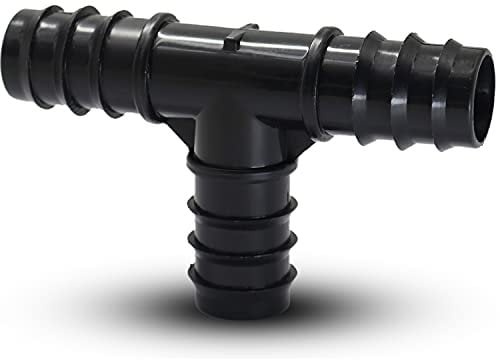 Casoter for 20mm Pipe T-Shaped PE Plastic Pipe Drip Irrigation Fitting, Barbed Tubing Connector Micro Spray Irrigation Accessories Straight Elbow Tee Bypass Plug, 1 Pack
