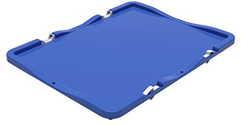 Karton EU Scharnierdeckel für Euroboxen 40x30 cm blau Deckel lebensmittelecht Eurobehälter Transportbox Lagerbox Behälter Lagerkiste Stapelbox