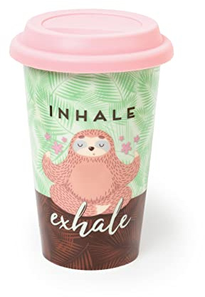 Legami - Tu Vuò F' L'Americano, New Bone China Double Layer Mug, 300ml, Sloth, Keeps Drinks Warm, Dishwasher Safe