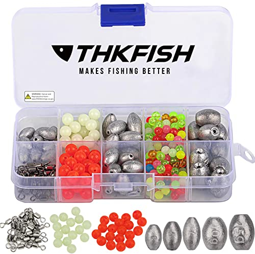 THKFISH Angeln Gewichte Angelzubehör Set Blei Angeln Carolina Rig Texas Rigs Angelgewichte Set B2-339Stück