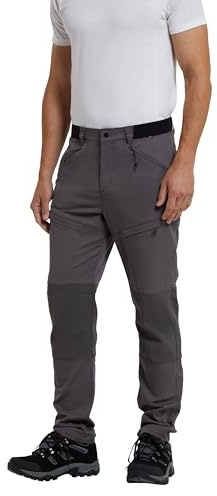 Mountain Warehouse Jungle Mens Trekking Trousers - Water-Resistant, UV Protect, Elastic Waistband, Bottoms - Spring Summer, Hiking & Outdoor Charcoal (Trekking Regular) Men's W28