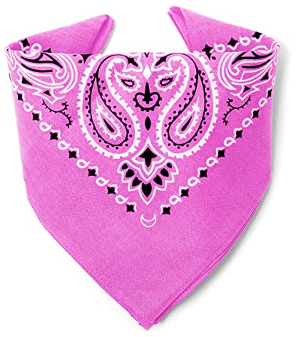 Karl Loven - Rosa Bandana - Paisleymuster - 100% Baumwolle - Dicker Stoff - 20 Exklusivfarben