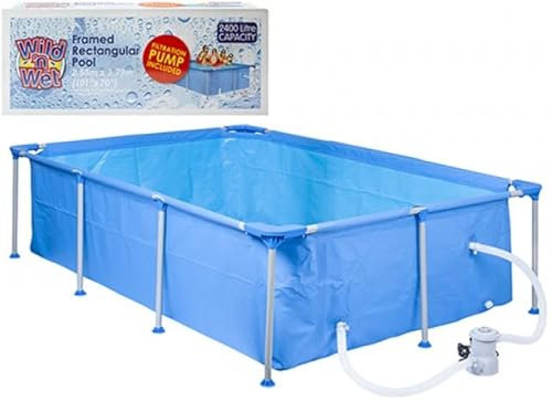 Ultimate Rectangular Pool with Pump & Frame - (1 Pc.) - Heavy-duty Material & Easy Setup - Perfect For Family Fun & Entertainment
