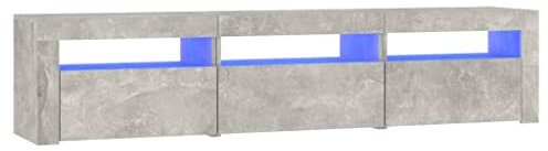 vidaXL Mobile Porta TV con Luci LED Grigio Cemento 180x35x40 cm