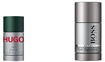 HUGO MAN Deo Stick, aromatisch-belebende Duftnoten mit Tannenbalsam, 75ml & BOSS BOTTLED Deo-Stick, orientalisch-holziger Herrenduft mit Zimt und Moschusnoten für vielseitige Männer, 75ml (1er Pack)