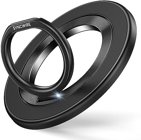 SYNCWIRE Magnetic Phone Grip Ring Holder for MagSafe Strong Double-sided Magnetic Finger Phone Ring Holder Compatible with MagSafe Accessories, iPhone 15 14 13 Plus
