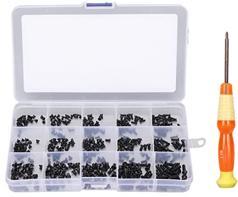 Elprico Universelles Laptop-Schrauben-Set, 450 Stück, Langlebige Schrauben aus Karbonstahl für Austausch und Reparatur, mit Aufbewahrungsbox