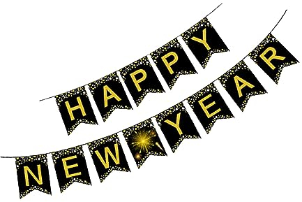 Toyvian 2020 Frohes Neues Jahr Girlande Partybevorzugungen des Neuen Jahres Neujahrsgirlande Frohes Neues Jahr Dekorationen Frohes Neues Banner Ziehen Sie Die Flagge Schwalbenschwanz