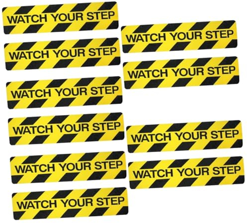 SOLUSTRE 10 Stk Treppen Rutsch Feste Aufkleber Warnschilder Rutschig, Wenn Die Aufkleber Nass Sind Zeichen Für Nassen Boden Achte Auf Dein Schrittzeichen Pvc Bodenaufkleber Rutschfest