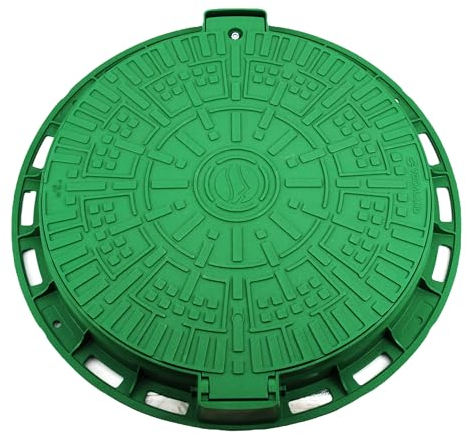 Megaa store Kanaldeckel Kunstoffdeckel Schachtdeckel DN600 Gully Brunnendeckel Kunststoffschacht Schachtabdeckung Kontrollschacht (Grün)