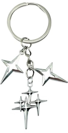 Pingyongchang Y2k Schlüsselanhänger mit Sternmondmotiv, ästhetisches Zubehör, Schlüsselanhänger, Geldbörse, Tasche, Charms, Schlüsselanhänger für Frauen und Mädchen, g, Small