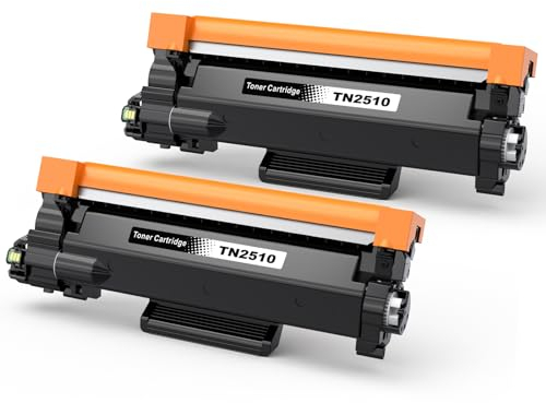 2 Pack TN-2510 TN2510 Toner Hohe Kapazität 1200+ Seiten Kompatibel für Brother TN 2510 TN2510XL Schwarz für Brother HL-L2400DWE HL-L2445DW, Brother MFC-L2835DW MFC-L2827DW DCP-L2620DW DCP-L2660DW