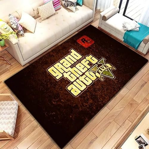 yyxsgdmw Klassischer G.T.A. Game Gamer Area Teppich Teppich Für Zu Hause Wohnzimmer Schlafzimmer Sofa Fußmatte Wohnkultur, Kinder Spielen rutschfeste Bodenmatte A1187 160×200Cm
