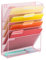EASEPRES 6 Tier Pink Wall File Holder Organiser Mesh Wall Mounted Magazine A4 Paper Letter Storage Rack for School Home Office Organisation