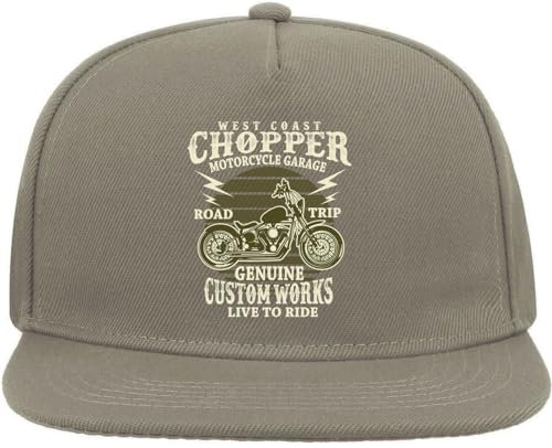 West Coast Chopper Live to Ride Snapback Flat Visor Cotton Blend Cap Gray, grau, Einheitsgröße
