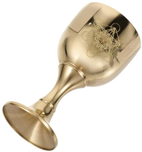 Generico Coppa in Ottone Per Sacrificio Acqua O Offerte Calice Decorativo Per Altare Porta Acqua Santa Tazza Sacra Per Adorazione Anti-invecchiamento