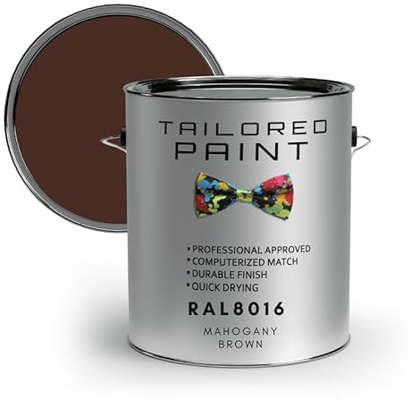 Tailored Paint uPVC Window & Door 1K Paint Brush or Spray On - Gloss Finish - RAL8016, Mahogany Brown - 250ml Tin