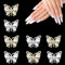 3D Butterfly Nail Charms for Acrylic Nails, 12PCS Silver Gold Butterflies Nail Decoration With Gems and Rhinestones, Y2K Nail Art Accessories, Nail Decoration Kits for Women (Rhinestone)