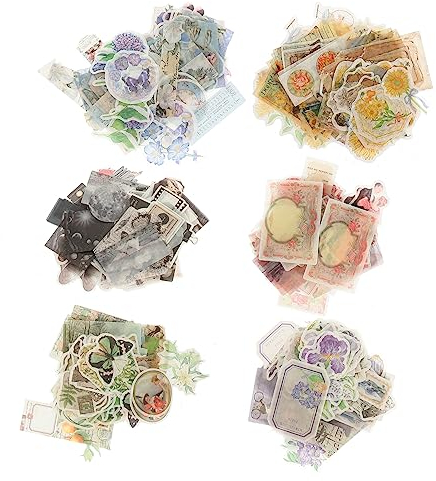Gogogmee Aufkleber Handmade 600 Blatt Washi Sticker Set Dekorationsaufkleber Sammelalbum Aufkleber Ästhetisches Sammelalbum Zubehör Tagebuch Aufkleber Album Aufkleber Sammelalbum Dekorative Aufkleber