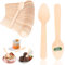 100 cucharas de madera desechables, cucharas de madera (11 cm), biodegradables, desechables, para fiestas y eventos, camping
