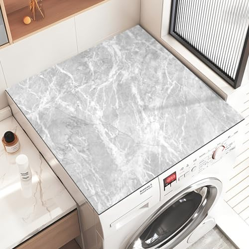 Odot Cubierta para Lavadora, 3D Mármol Protector Superior Lavadora y Secadora, Alfombra para Lavadora Antideslizante para Lavadora Microondas Refrigerador (50x60cm,Mármol 1)