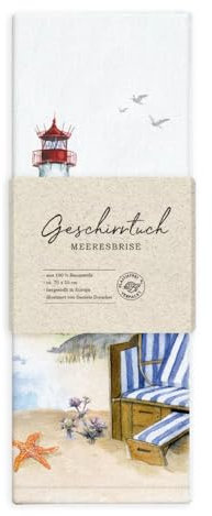 Grätz Verlag GmbH Geschirrtuch 100% Baumwolle, Geschenkidee, Küchen Accessoire, Motiv, Geschenk, Küche, Kochen, Grillen (Meeresbrise)